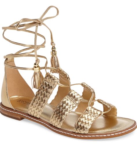 michael kors gladiator sandals gold|Michael Kors suri knotted sandals.